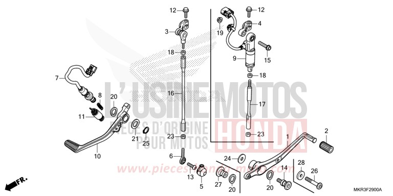 PEDALE von CBR1000RR SP SP1 SP2 MAT PEARL MORION BLACK (NHC33) von 2020